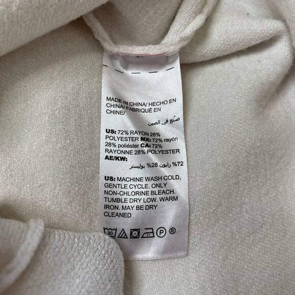 CHICOS Pale Pink Mock Neck Exposed Zipper Chevron Textured Sweater Size Large 2 - Picture 7 of 11